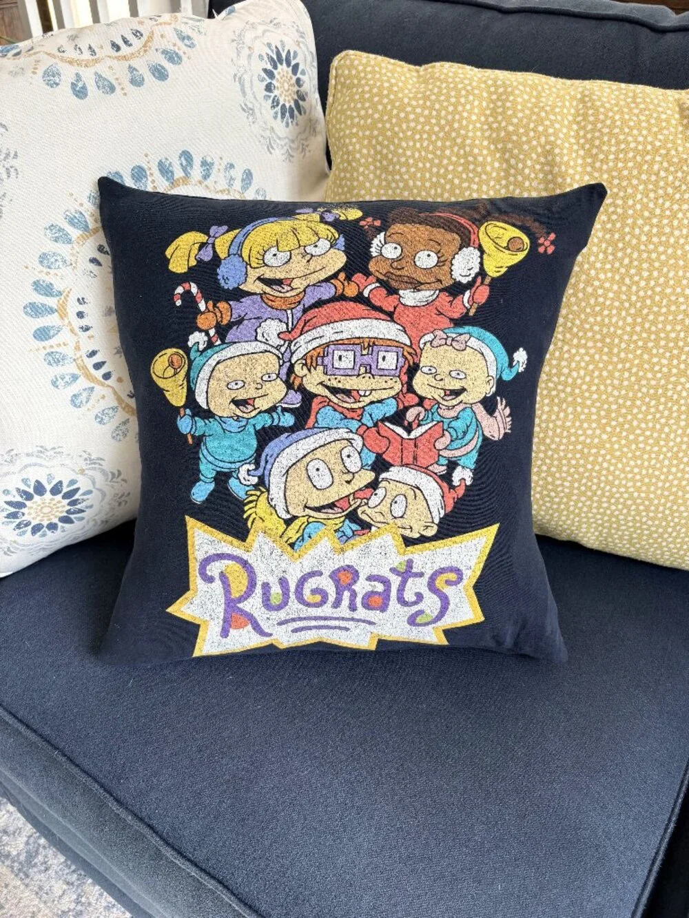 Vintage Rugrats Handmade reworked t-shirt Throw Pillow cover 16